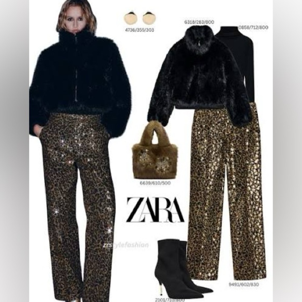 Zara Black Faux Fur Teddy Bomber Jacket - Picture 3 of 10